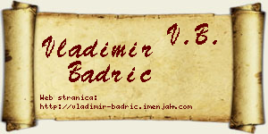 Vladimir Badrić vizit kartica